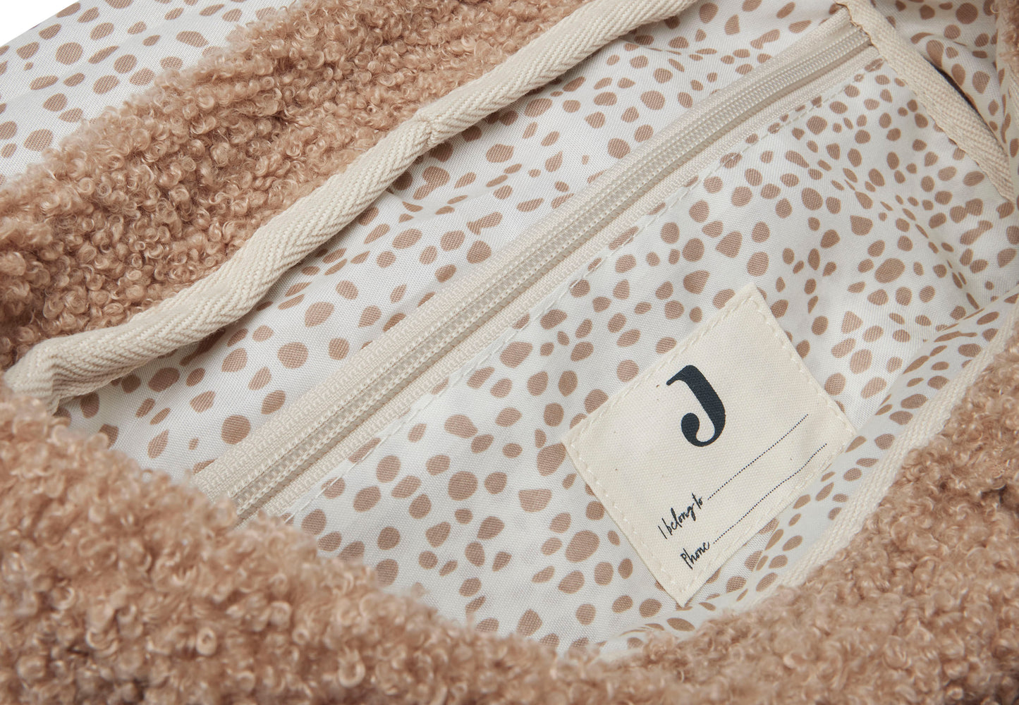 Kinderrugzakje | Mogelijk met naam | Boucle biscuit | Jollein | Bruin