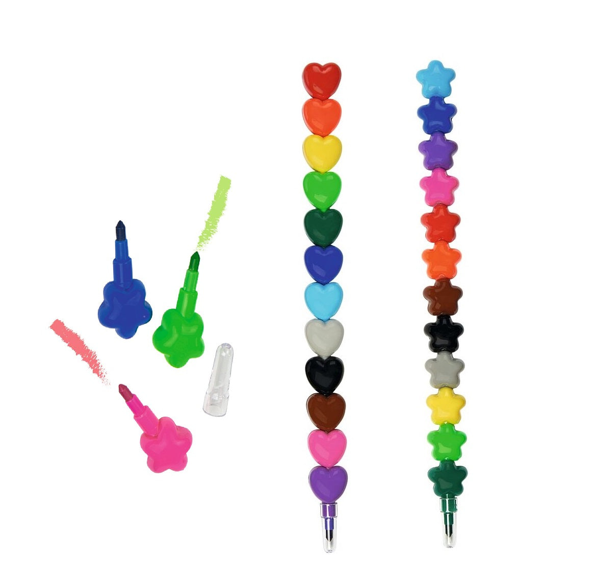 Stapelbaar kleurpotlood - Regenboog