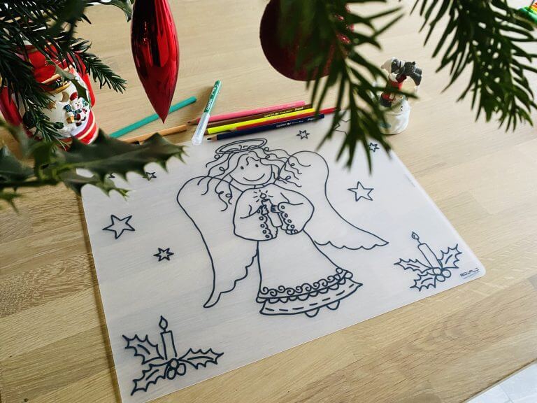 Herkleurbare placemat - Engelientje