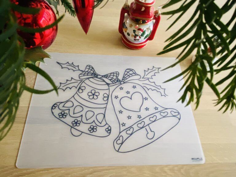 Herkleurbare placemat - Kerstbellen