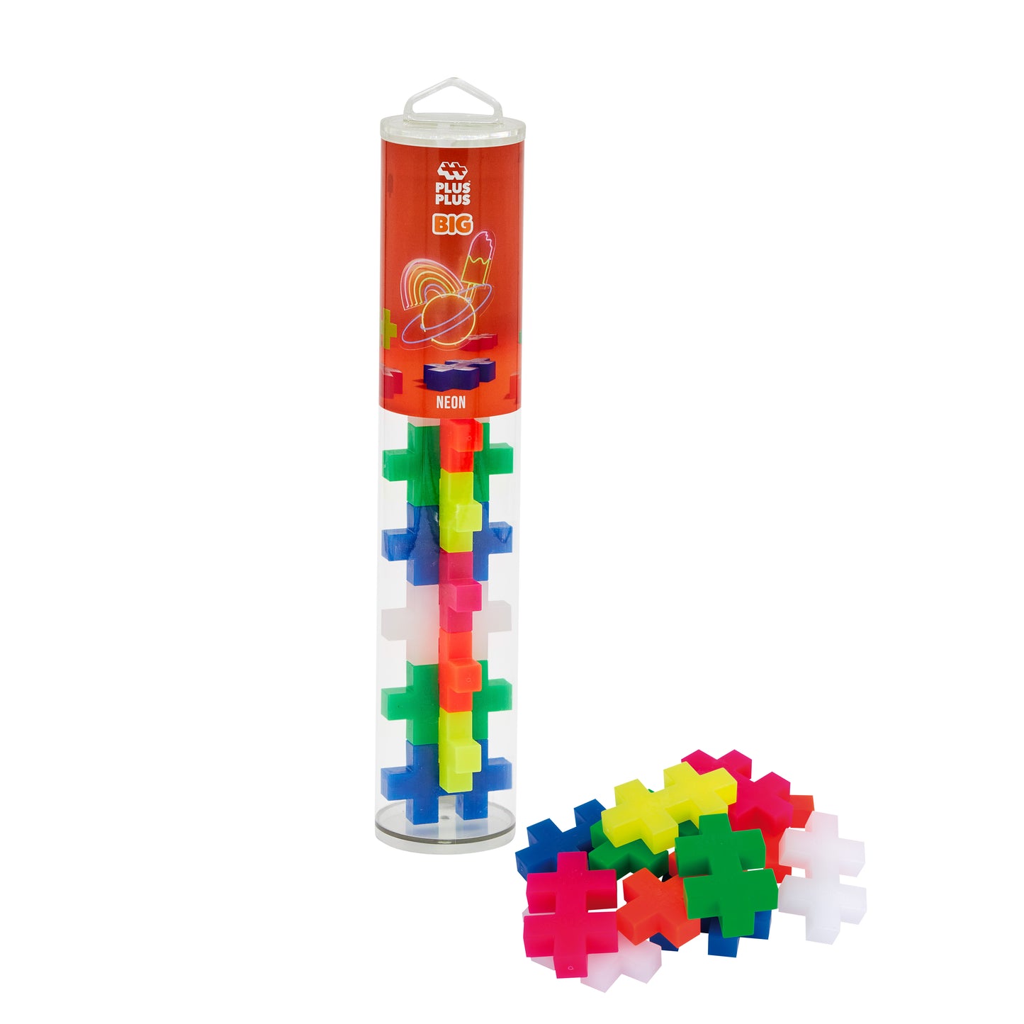 Plus-Plus BIG tube - Neon (15 stuks)