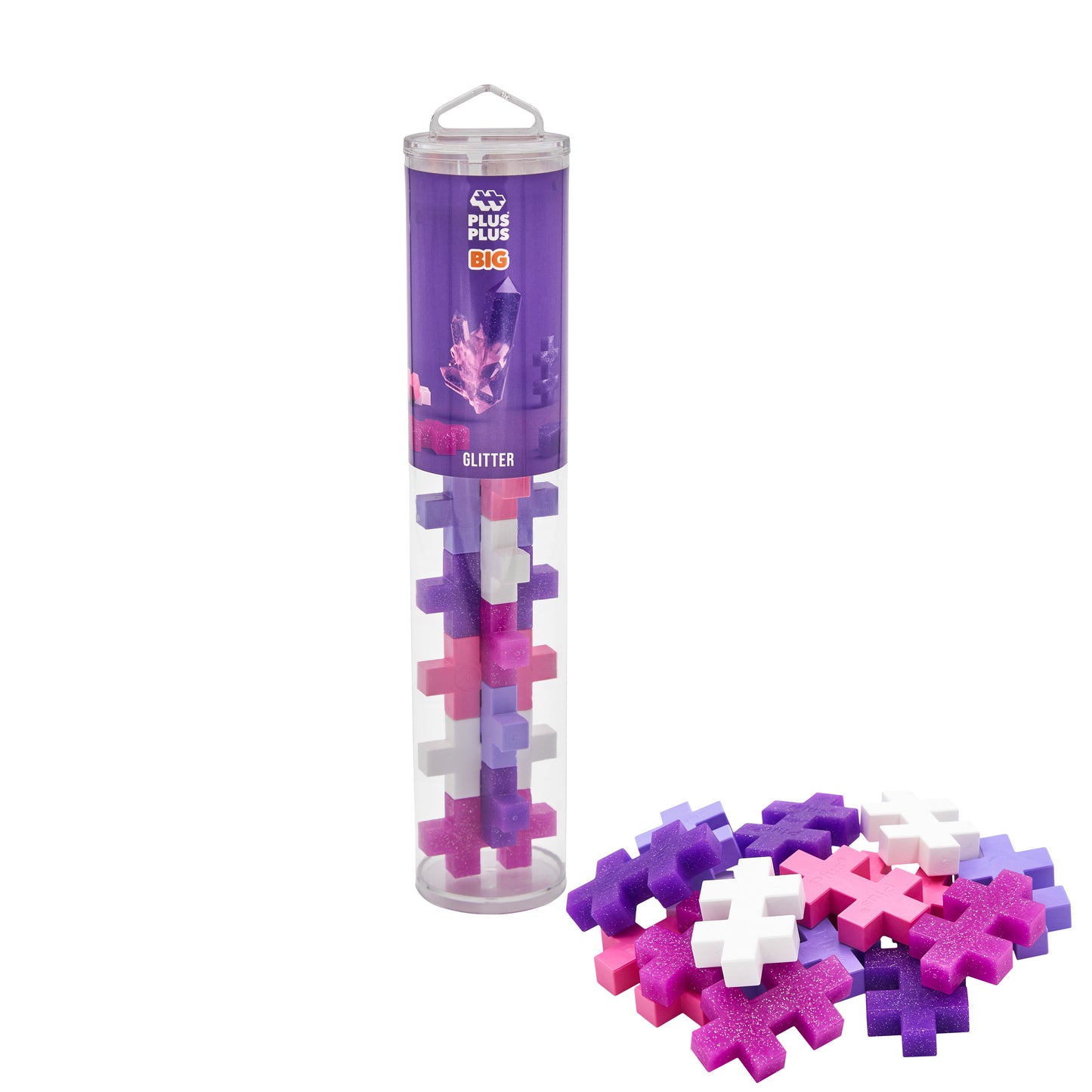 Plus-Plus BIG tube - Glitter (15 stuks)