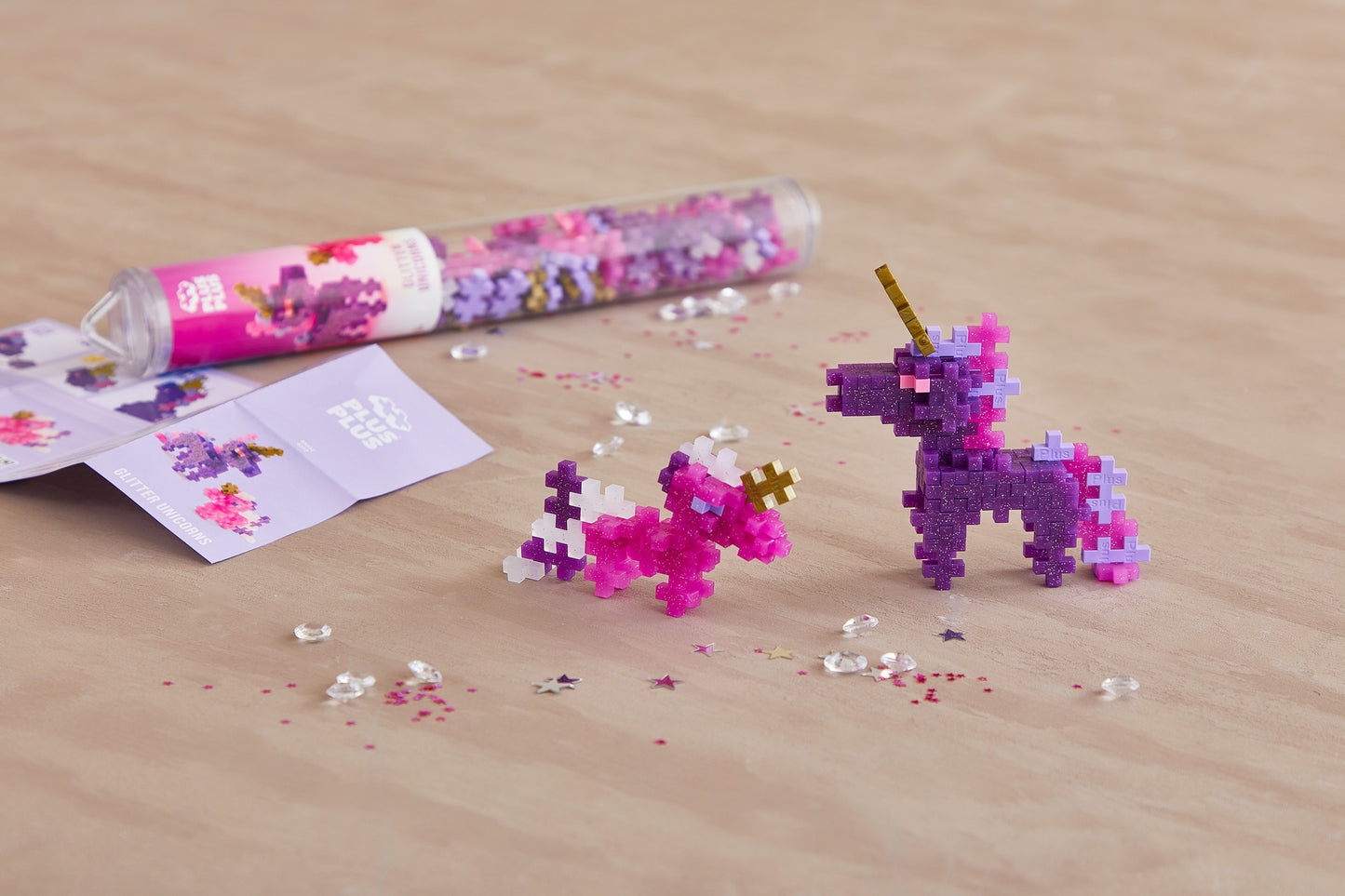 Plus-Plus tube - Glitter eenhoorn (100 stuks)
