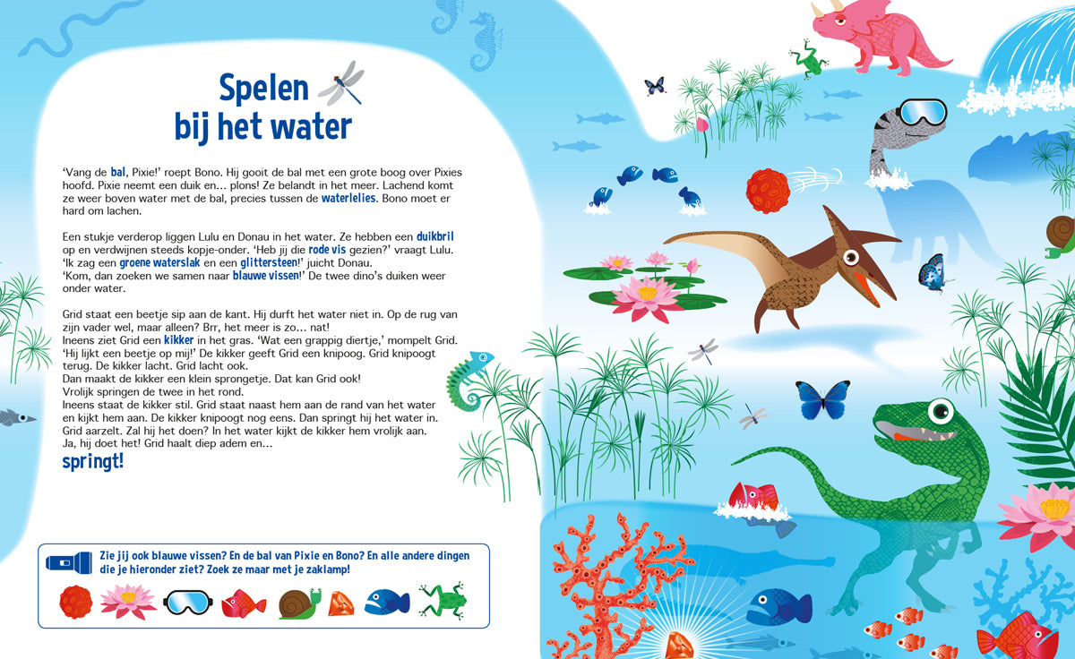Zaklampboek | Speuren in het dinobos | zoekboek
