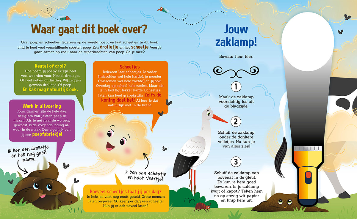 Zaklampboek | Speuren naar drolletjes en scheetjes | Zoekboek