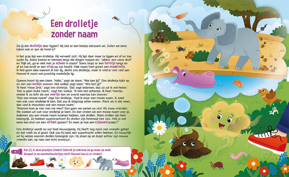 Zaklampboek | Speuren naar drolletjes en scheetjes | Zoekboek