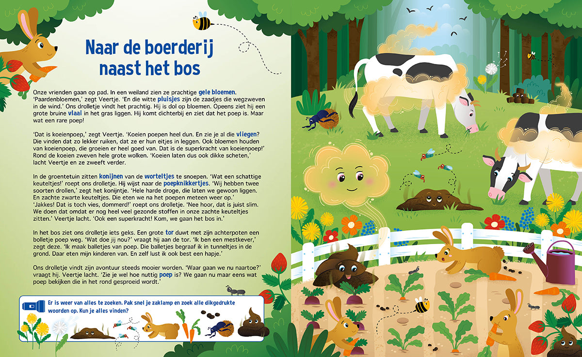 Zaklampboek | Speuren naar drolletjes en scheetjes | Zoekboek