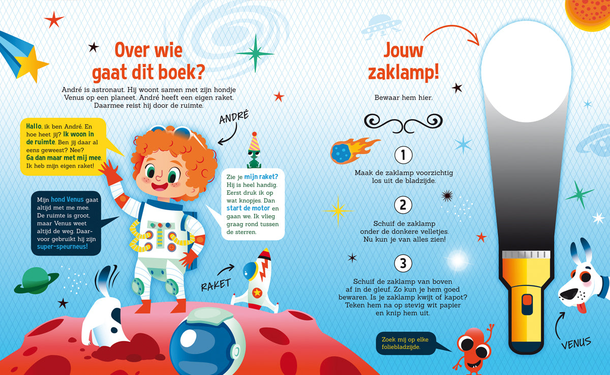 Zaklampboek | Speuren in de ruimte | Zoekboek