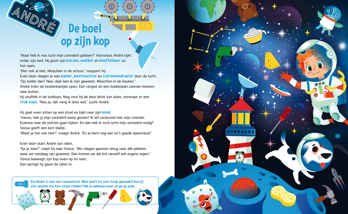 Zaklampboek | Speuren in de ruimte | Zoekboek