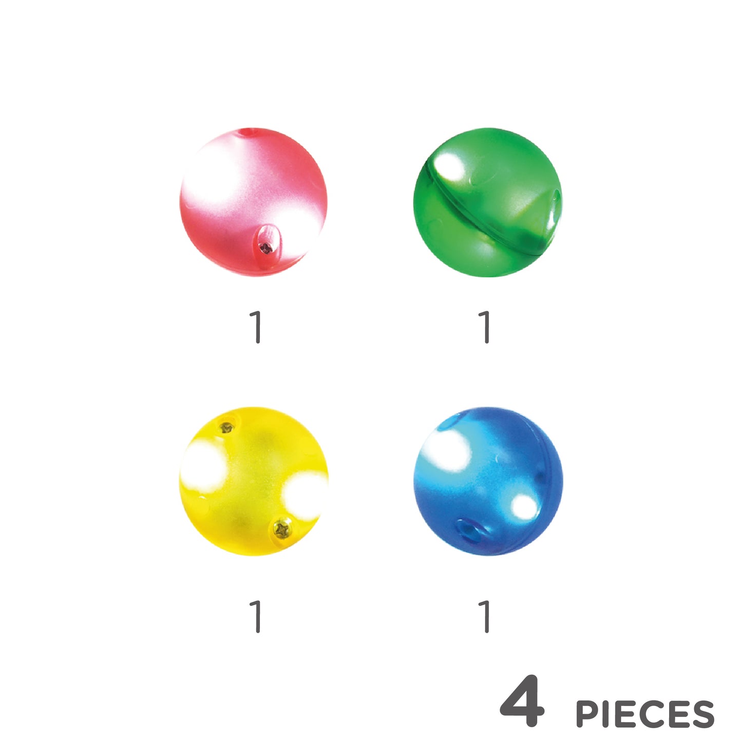 Magnetische tegels | Balls dazzling lights | Cleverclixx | 4 stuks