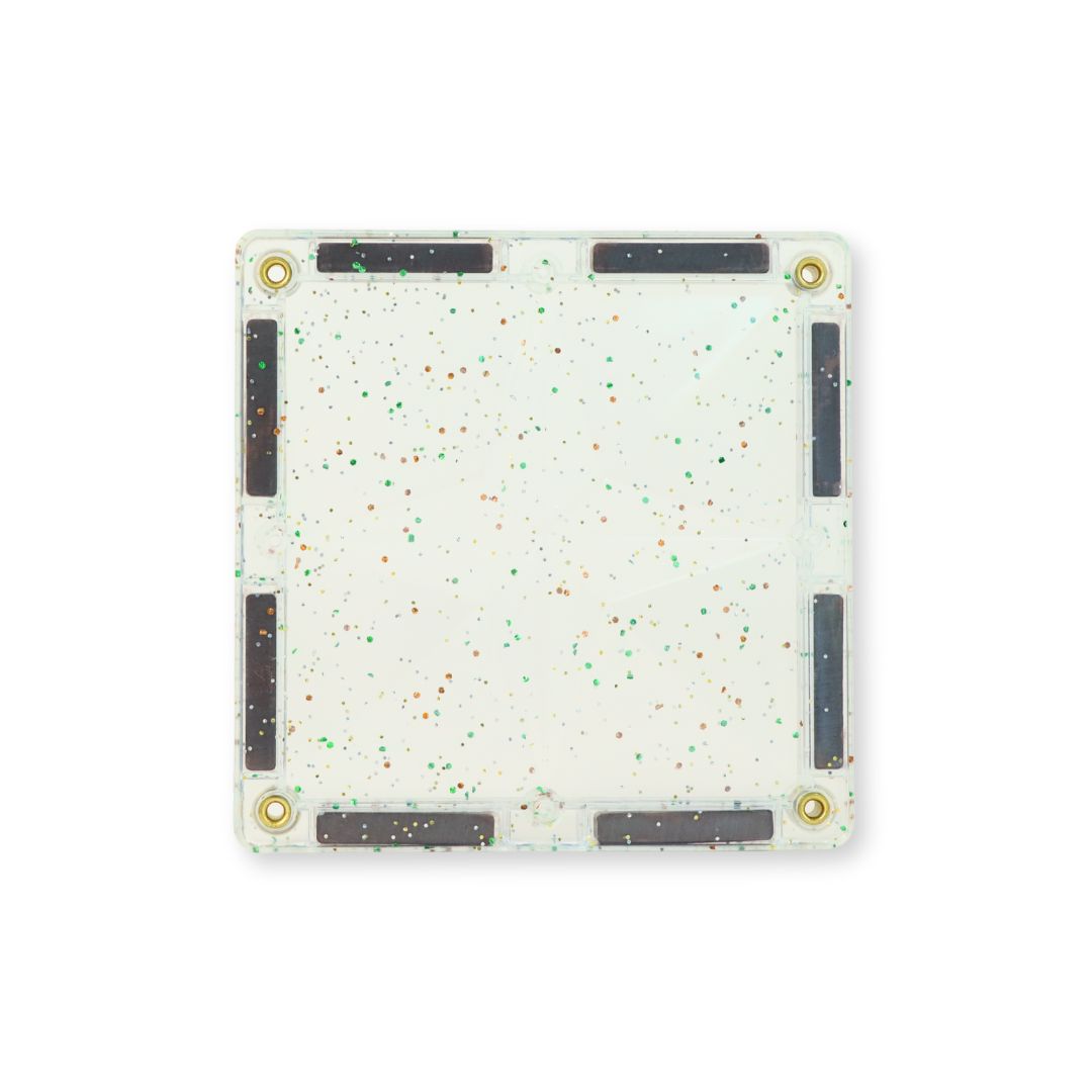 Magnetische tegels | Glitter tiles | Cleverclixx | Transparant & pink | 16 stuks