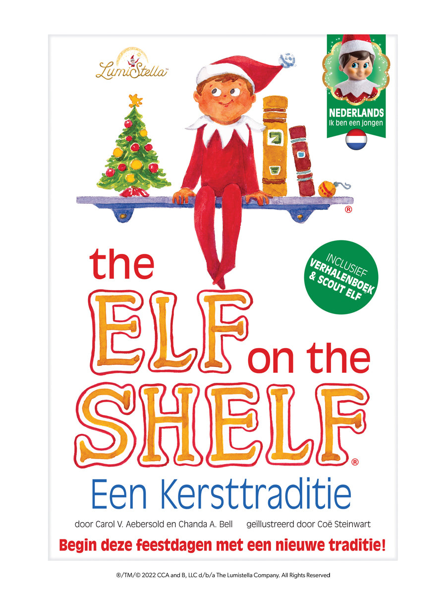 The elf on the shelf - Jongen met boek Nederlandstalig