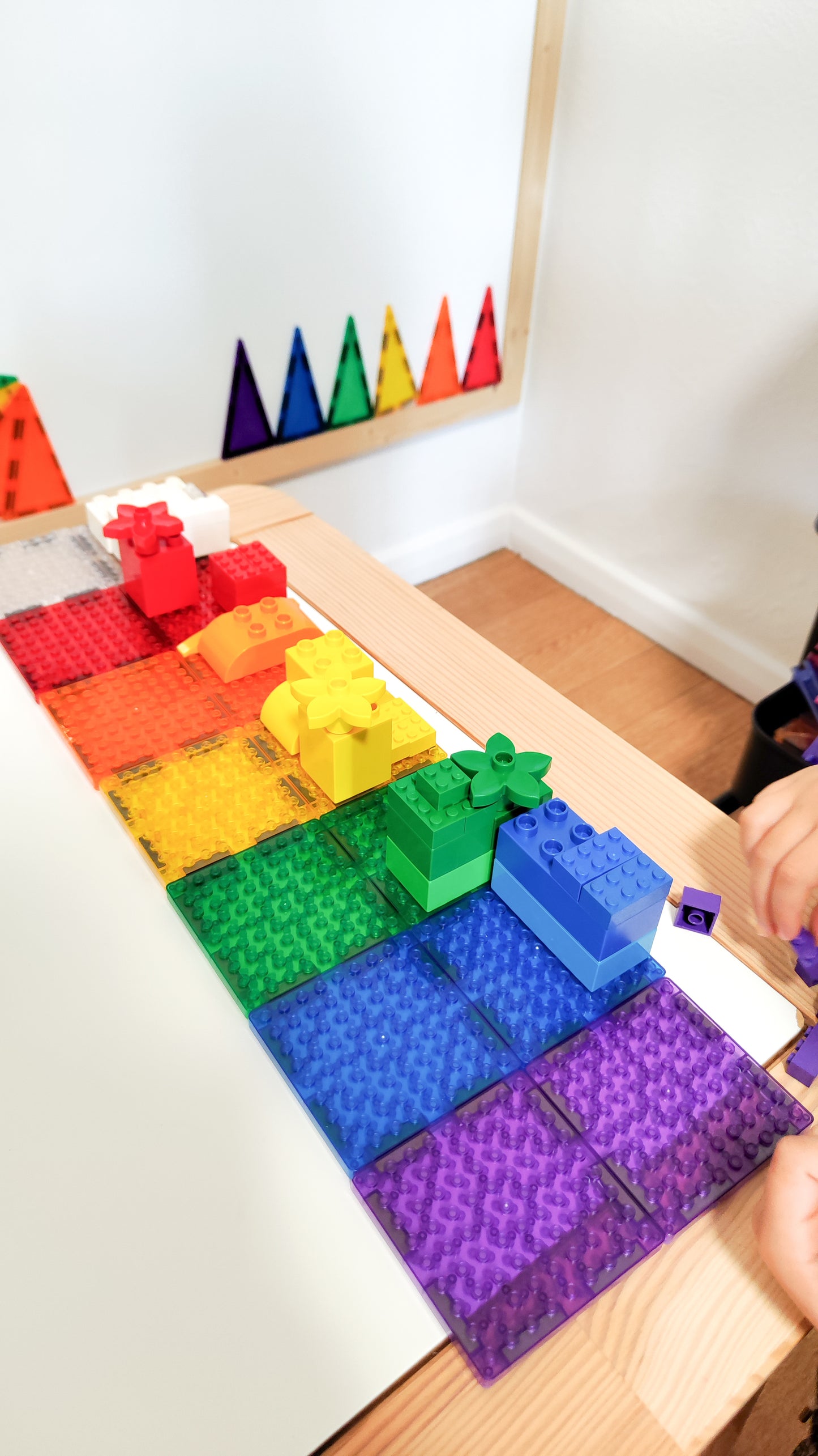Magnetische tegels | Brick tiles | Cleverclixx | Te combineren met lego & duplo | 16 stuks
