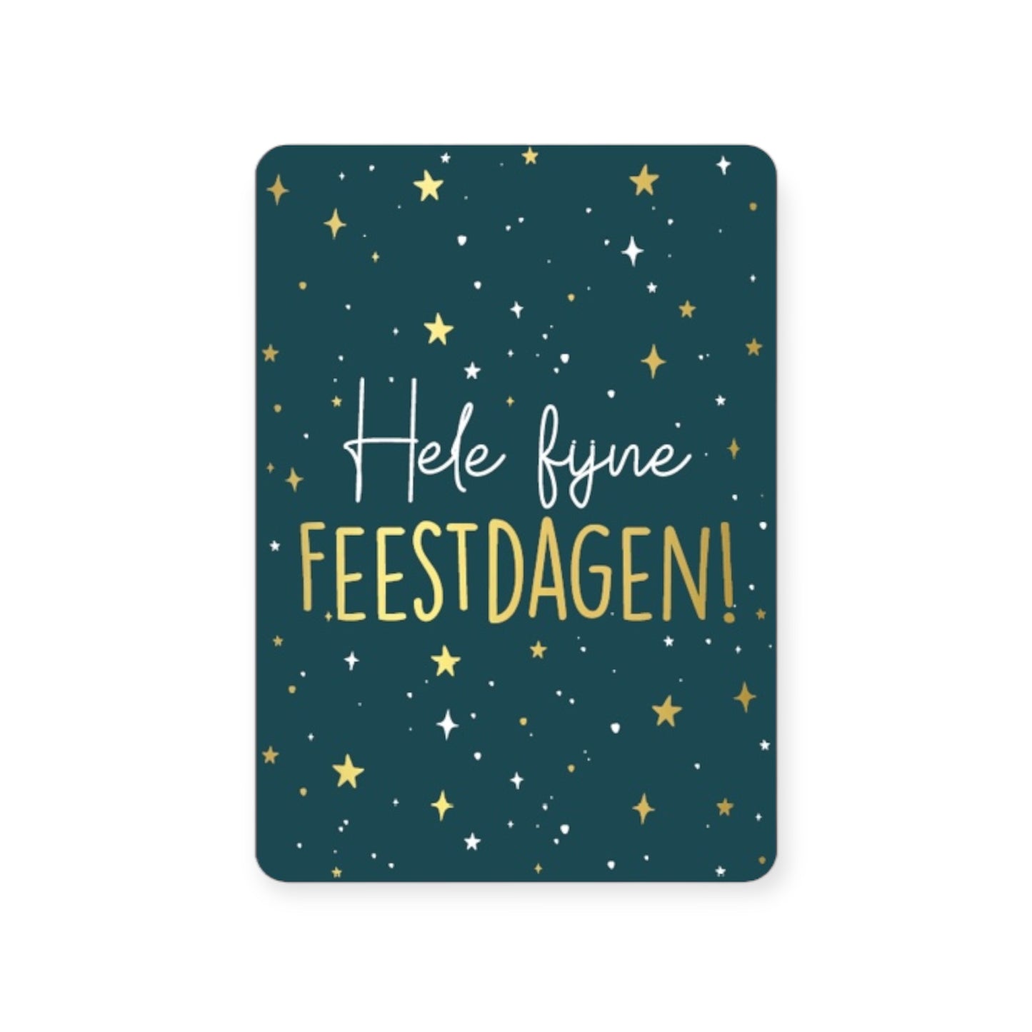 Kerstkaart - Hele fijne feestdagen! (donker groen)