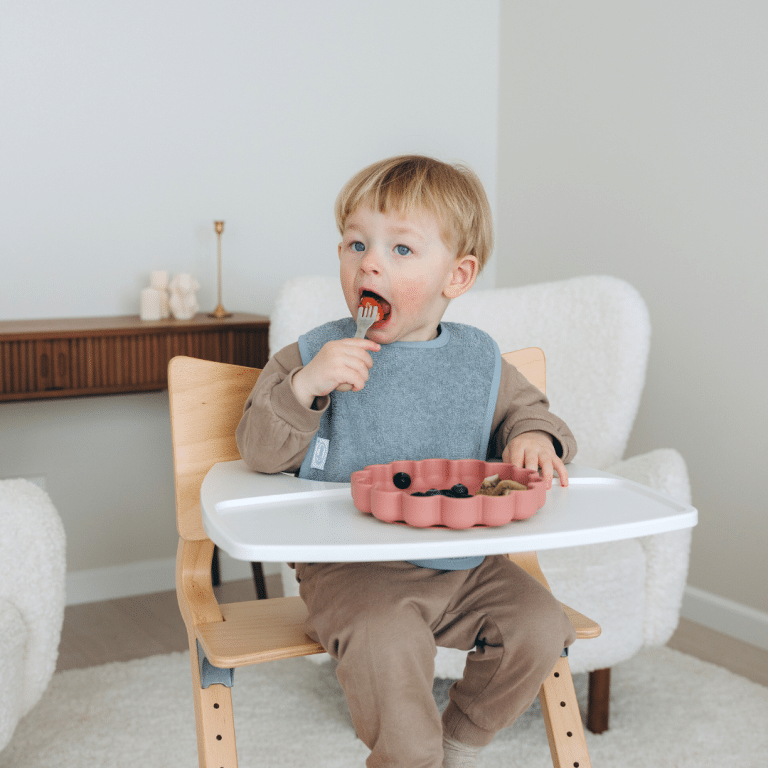 Badstof slabber | Mogelijk met naam | Grey-blue