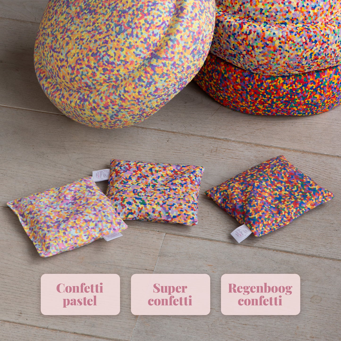 Little Botanic label sensorische pittenzakje - Super confetti