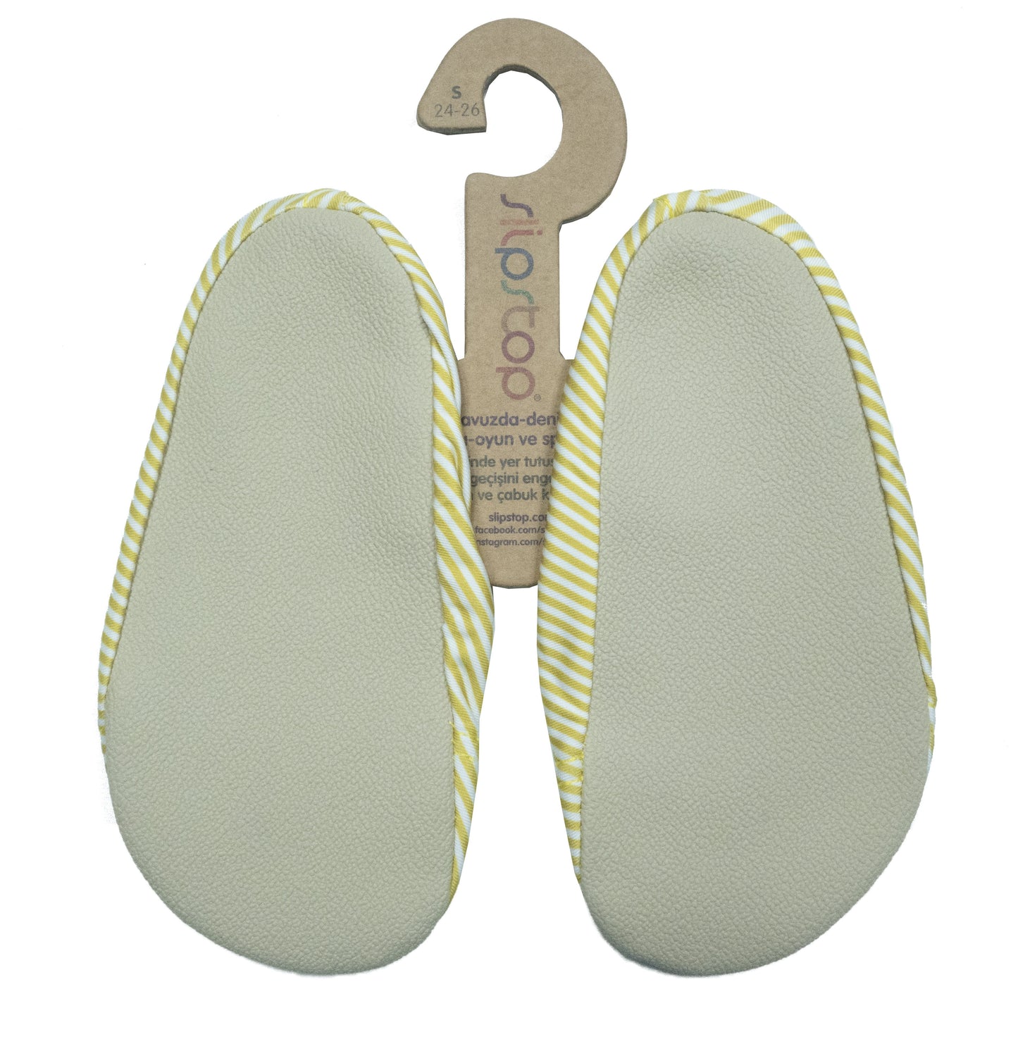 Slipstop | Waterschoentjes voor kinderen | Antislip schoen | Gestreept | Yellow stripe