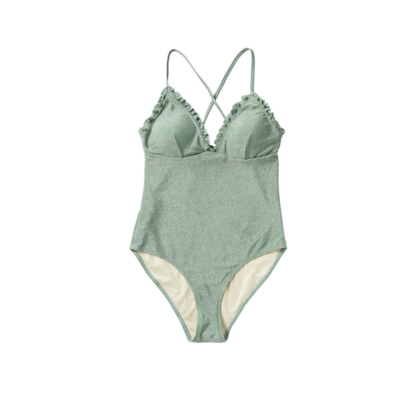 Salted stories | Badpak voor dames - glitter green bay | Maat S