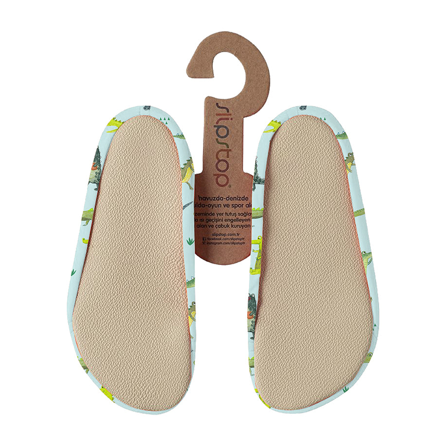 Slipstop | Waterschoentjes voor kinderen | Antislip schoen | Mint groen met krokodillen | Zagor