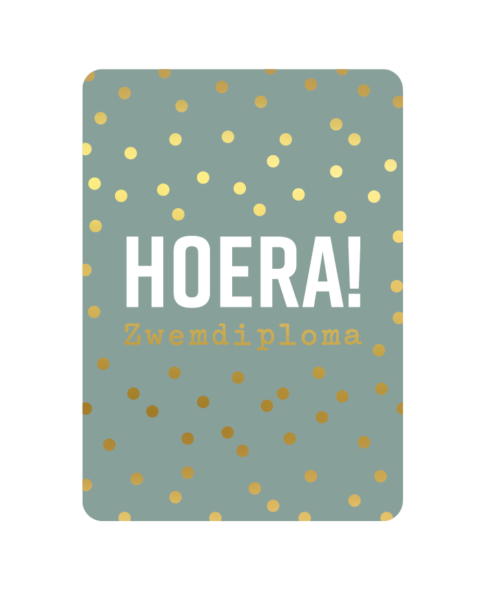 Wenskaart - Hoera zwemdiploma