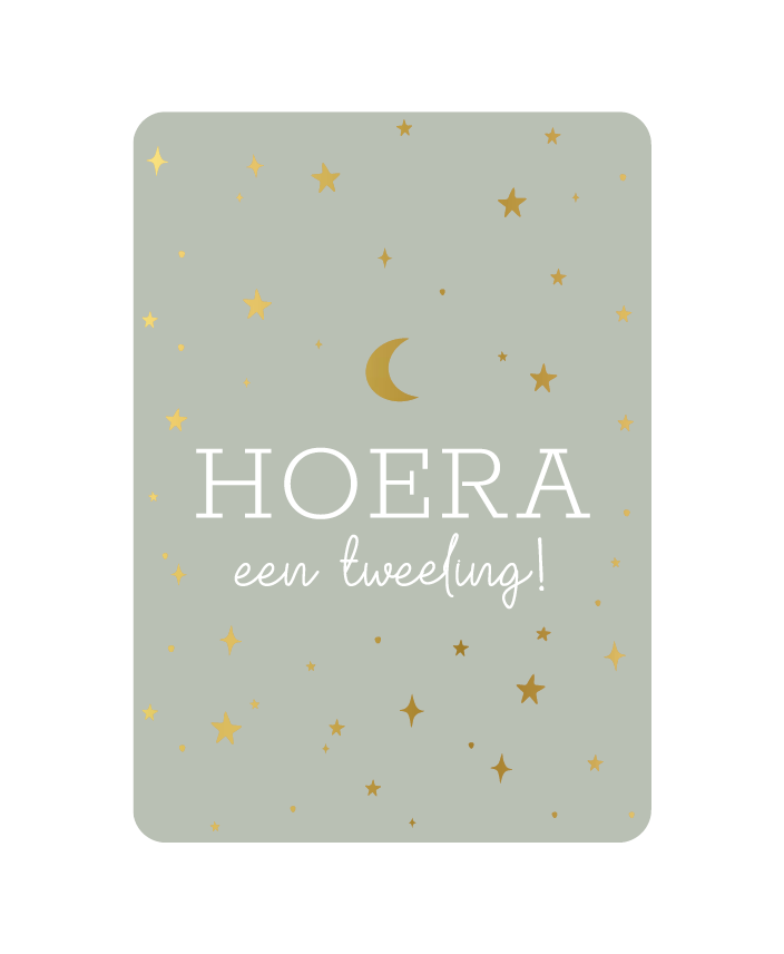 Wenskaart - Hoera een tweeling!