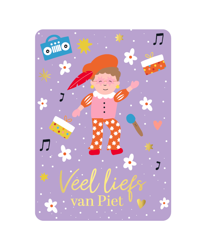 Wenskaart - Veel liefs van Piet