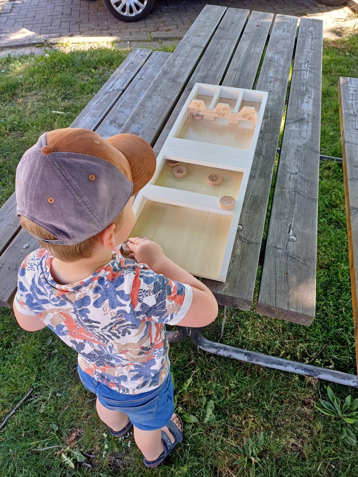 Pet voor baby & kind | Rib | Grijs en cognac