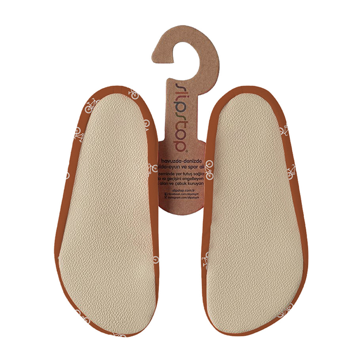 Slipstop | Waterschoentjes voor kinderen | Antislip schoen | Fietsen | Bicycle cognac