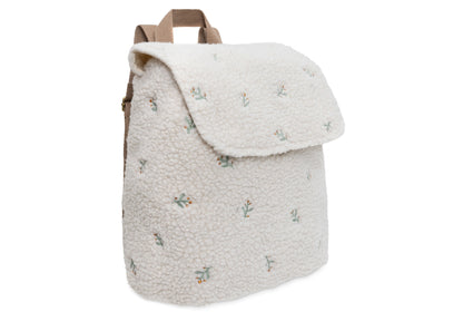 Kinderrugzakje | Teddy lovely | Gepersonaliseerd | Jollein | Crème kleurig met bloemen