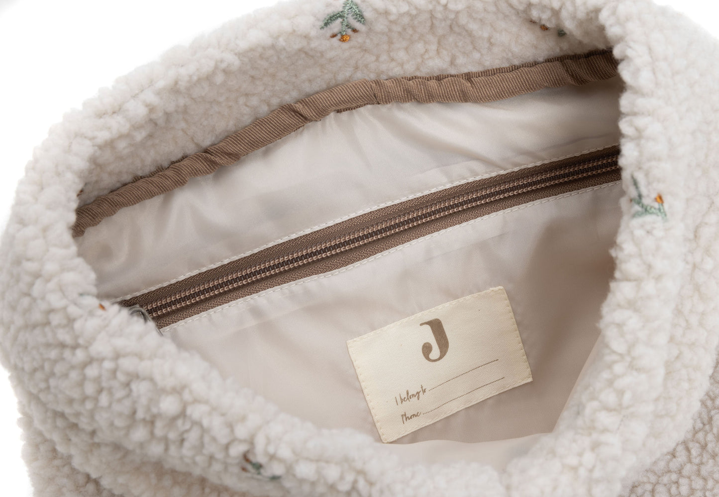 Kinderrugzakje | Teddy lovely | Gepersonaliseerd | Jollein | Crème kleurig met bloemen