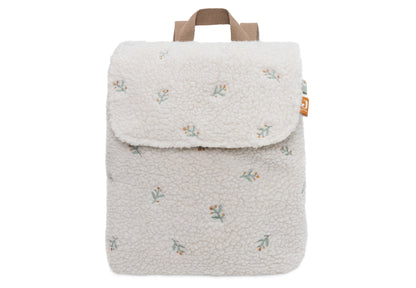 Kinderrugzakje | Teddy lovely | Gepersonaliseerd | Jollein | Crème kleurig met bloemen