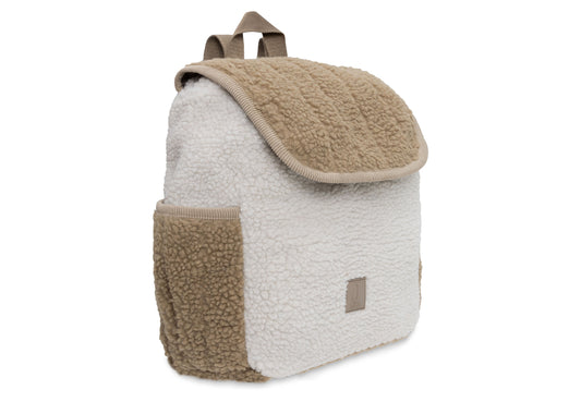 Kinderrugzakje | Colourblock | Gepersonaliseerd | Jollein | Bruin met wit