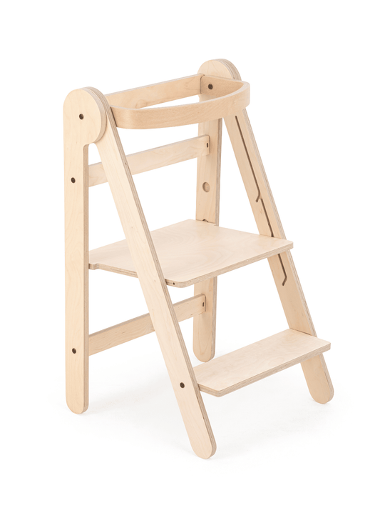 Opvouwbare leertoren | Naturel - Hout | Montessori | Mamatoyz