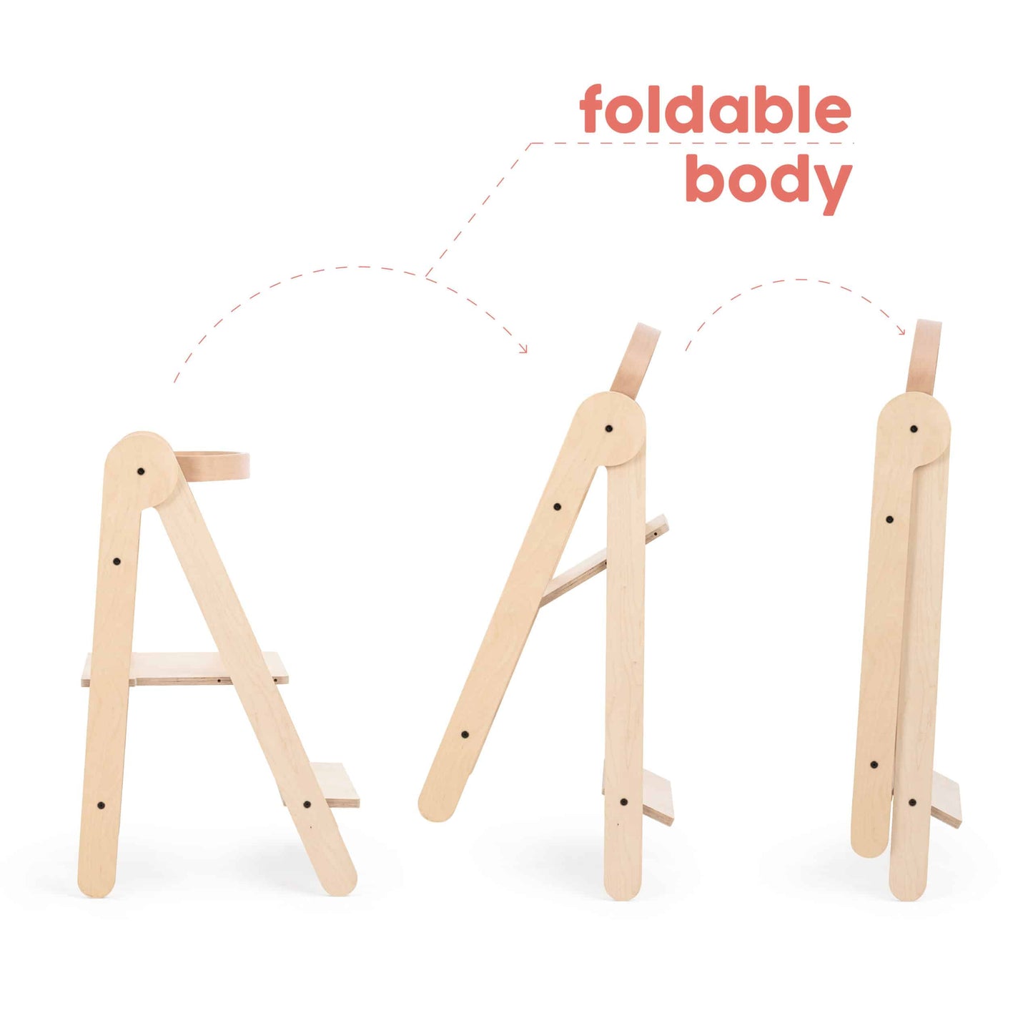 Opvouwbare leertoren | Naturel - Hout | Montessori | Mamatoyz