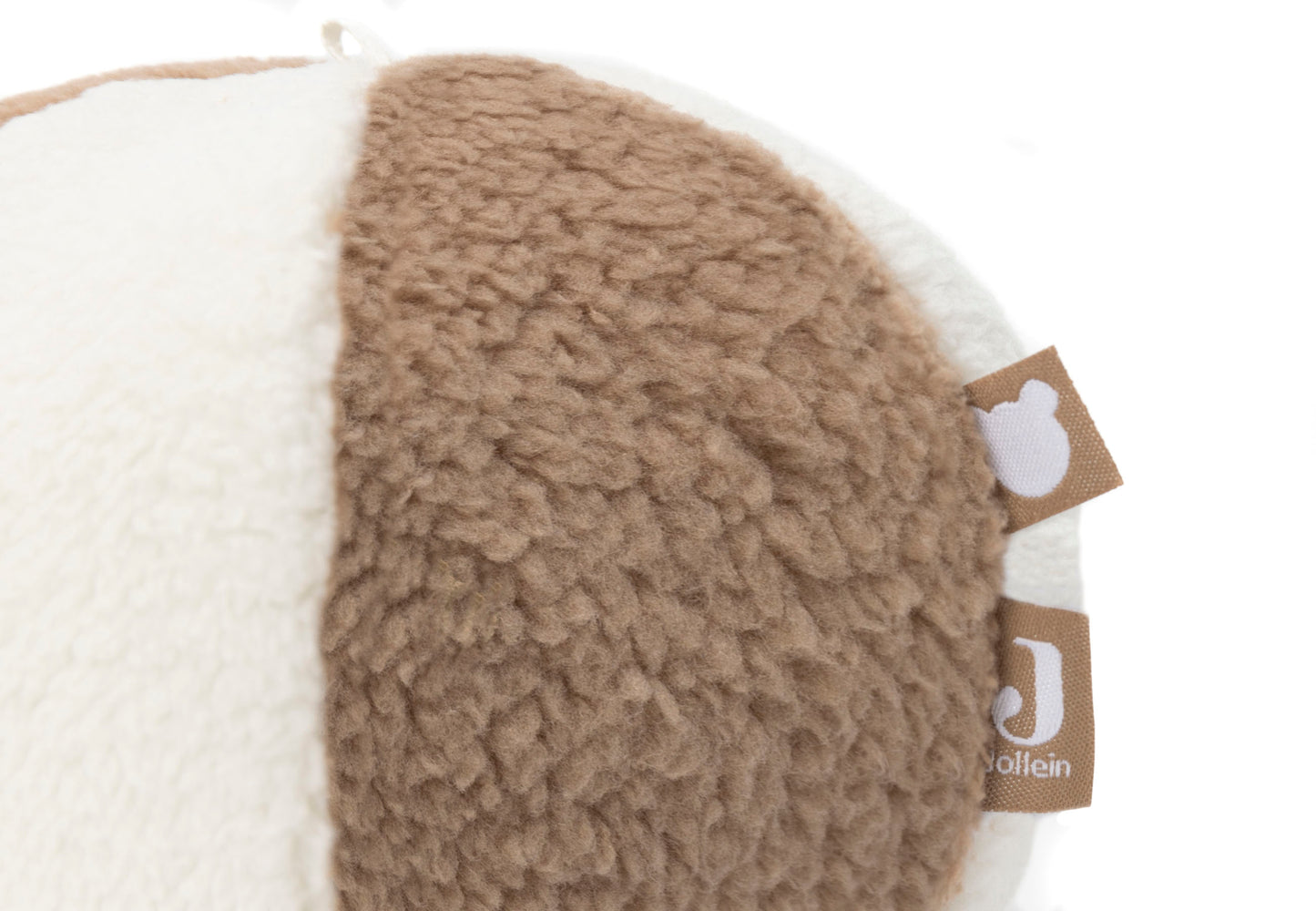 Pluche speelbal met rammelaar | Ivory/biscuit