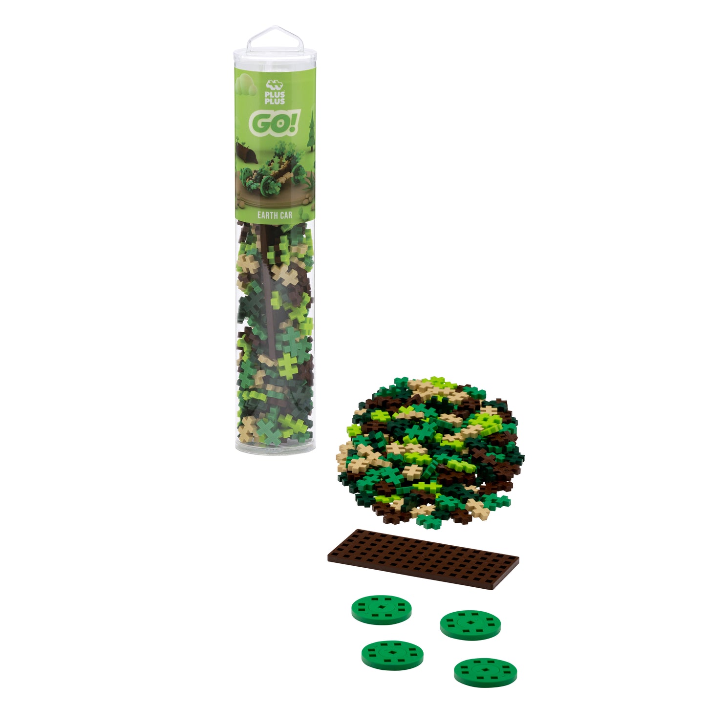 Plus-Plus tube auto - Aarde (200 stuks)