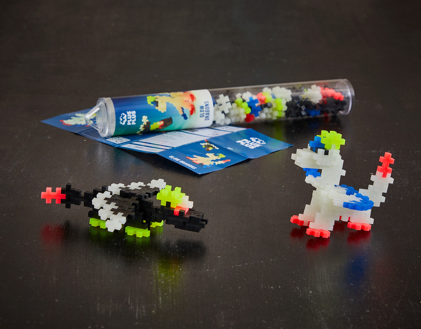 Plus-Plus tube - Glow dragons (100 stuks)