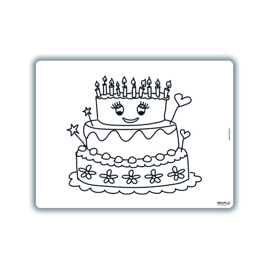 Herkleurbare placemat - Taart