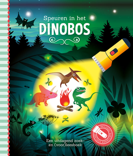 Zaklampboek | Speuren in het dinobos | zoekboek