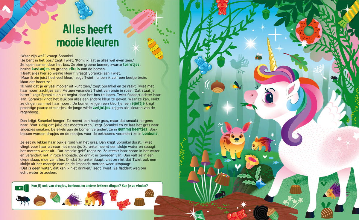 Zaklampboek | Speuren naar unicorns | zoekboek