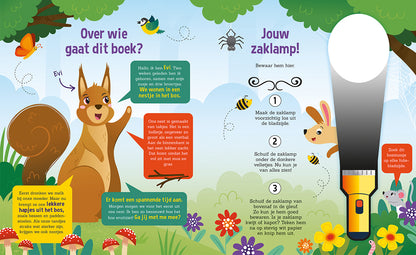 Zaklampboek | Speuren in het bos | Zoekboek