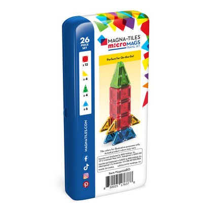 Magnetische tegels | MicroMAGS travel set | Mini tiles | MAGNA-TILES® | 26 stuks