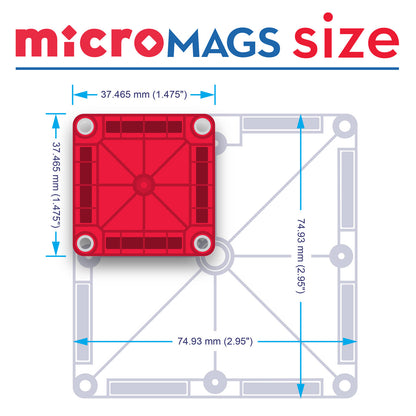 Magnetische tegels | MicroMAGS travel set | Mini tiles | MAGNA-TILES® | 26 stuks