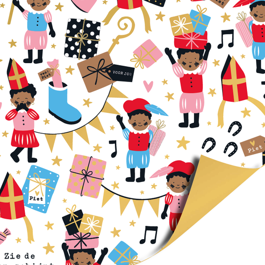 Cadeaupapier Pieten party