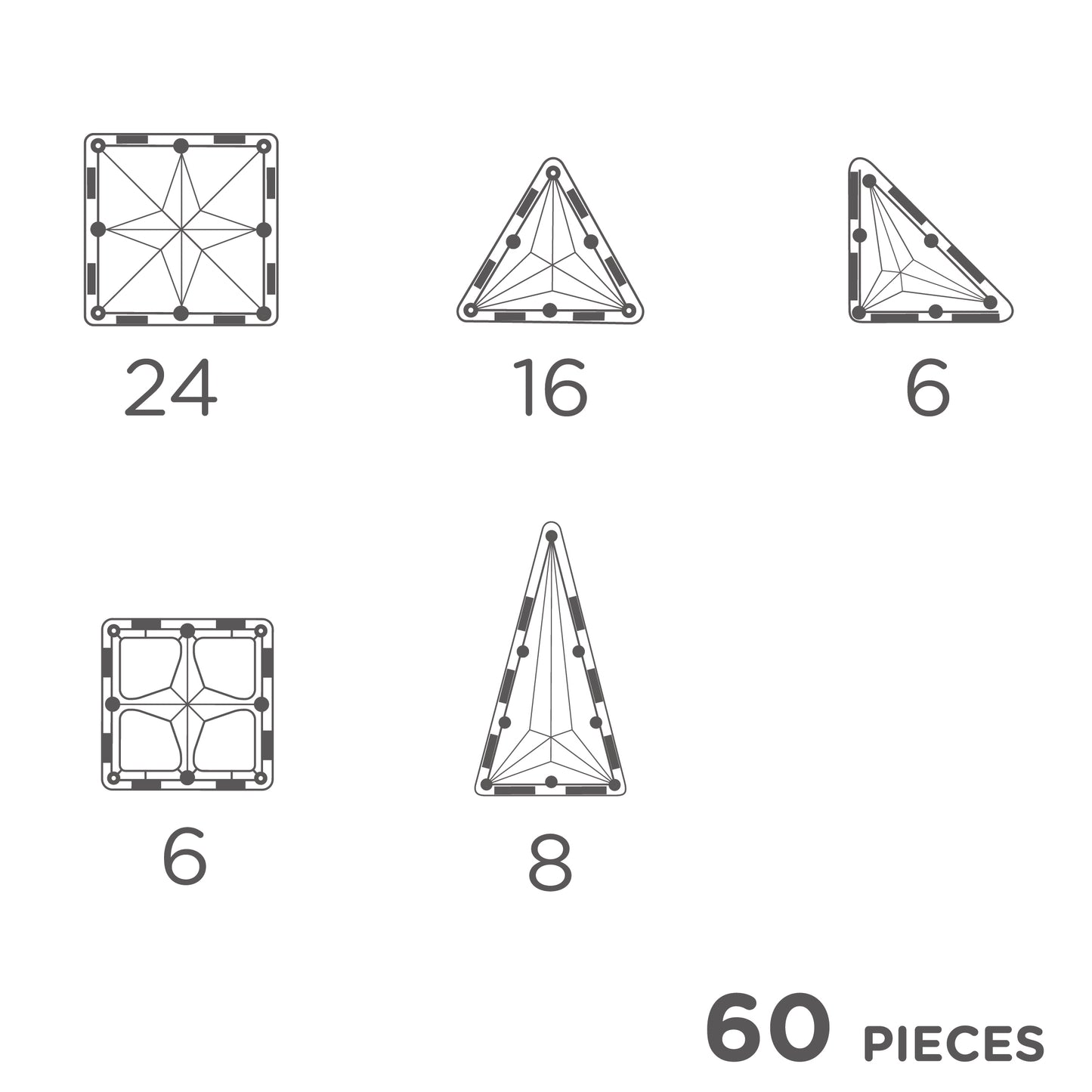 Magnetische tegels | Original pack | Intense | Cleverclixx | 60 stuks