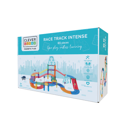 Magnetische tegels | Race track | Intense | Cleverclixx | 65 stuks