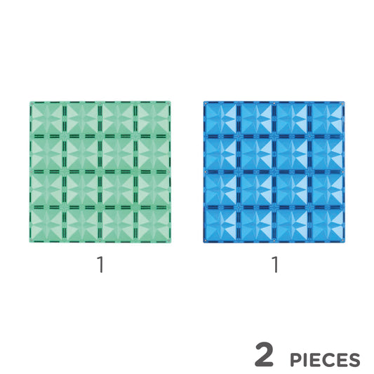 Magnetische tegels | Big plates | Blue & Green | Cleverclixx | 2 stuks