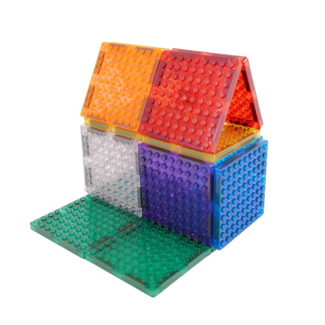 Magnetische tegels | Brick tiles | Cleverclixx | Te combineren met lego & duplo | 16 stuks