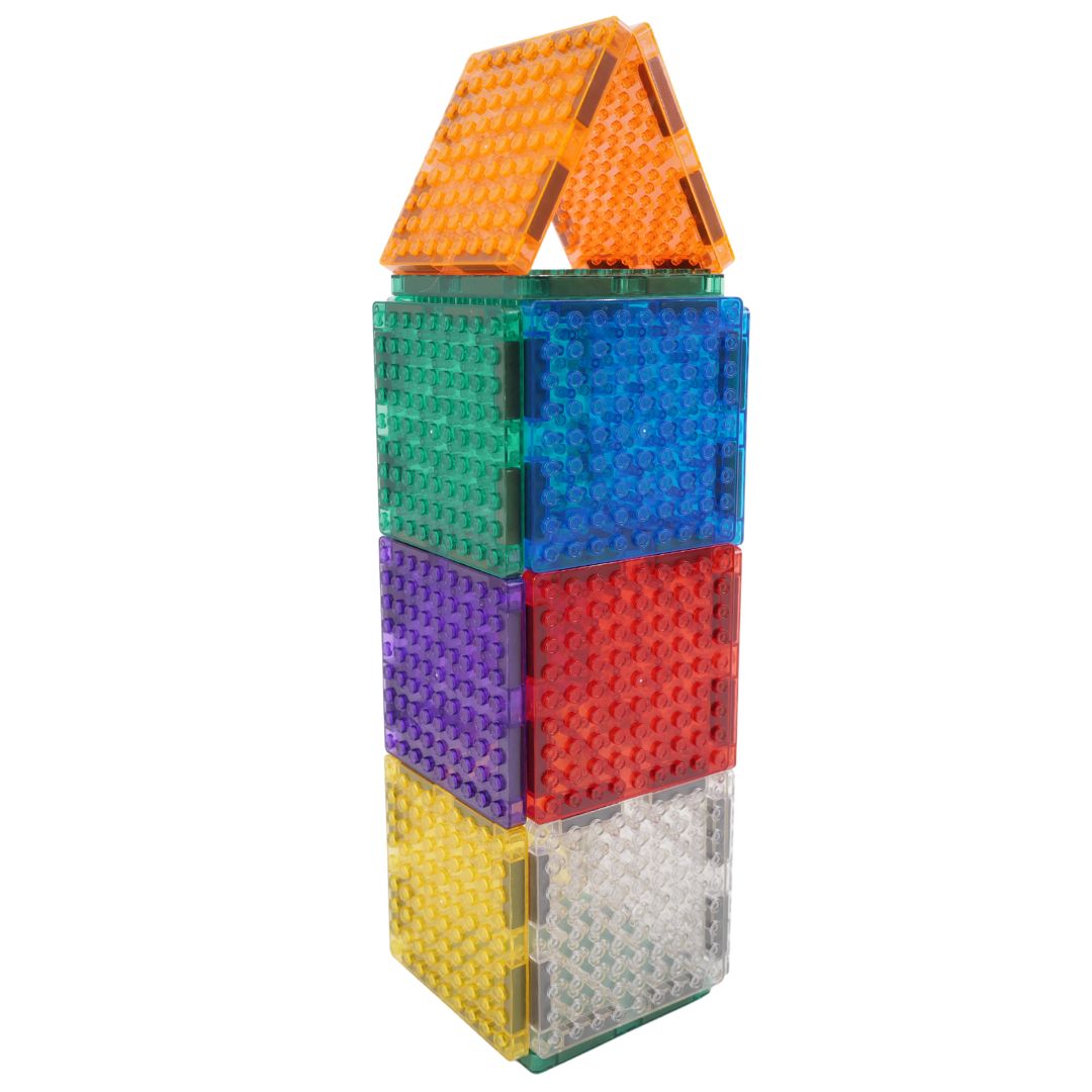 Magnetische tegels | Brick tiles | Cleverclixx | Te combineren met lego & duplo | 16 stuks