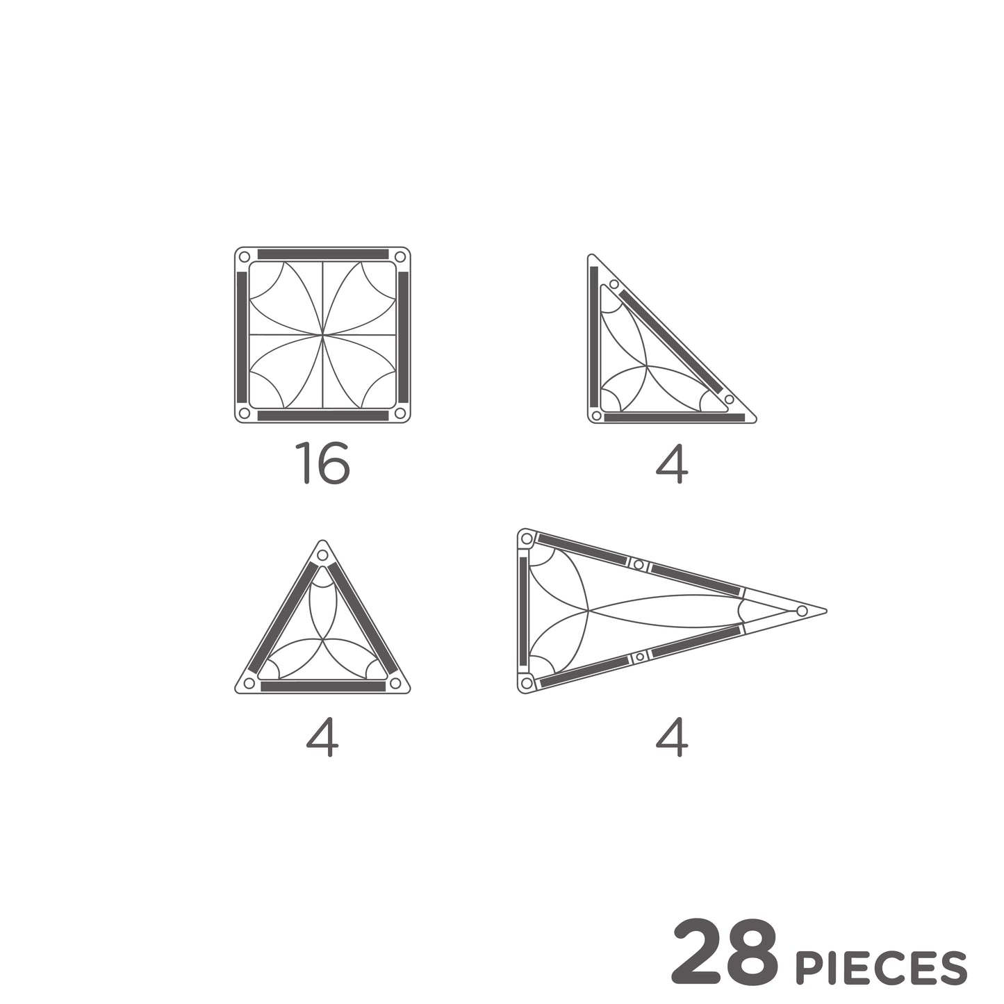 Magnetische tegels | Mini pack | Intense | Cleverclixx | 28 stuks